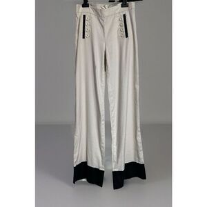 Anthropologie Leifsdottir Linen Sailor Pants Sz 2 Rear Tie Side Buttons MSRP $98